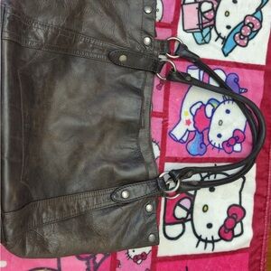 Elegant Brown Leather Tote Bag